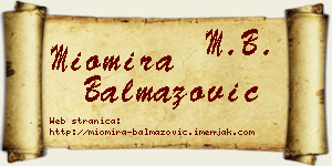 Miomira Balmazović vizit kartica